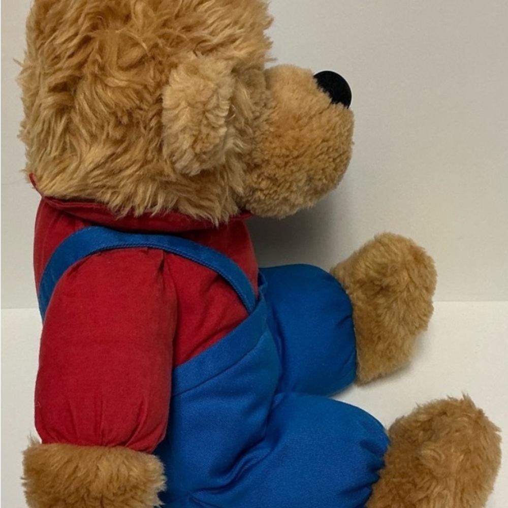 BERENSTAIN BEARS- BROTHER BEAR with Red Shirt and Blue Overalls- Vintage - Picture 8 of 13